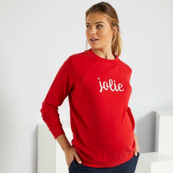 Catalogo premama kiabi sudadera premama y de lactancia eco concepcion rojo premama 